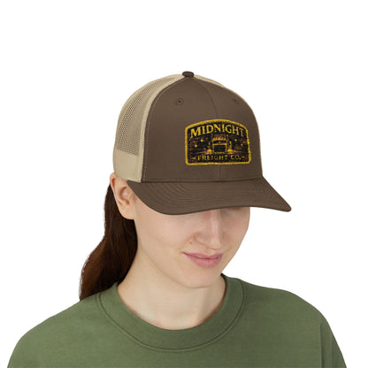 Midnight Freight Co. Trucker Cap — Vintage Patch Mesh Snapback Hat
