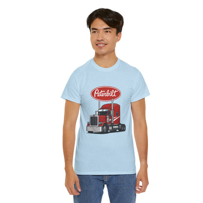 Peterbilt Red Semi Truck Graphic T-Shirt — Trucker Tee for Drivers & Fans
