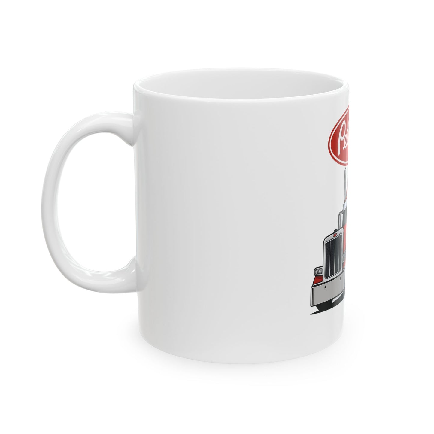 Peterbilt Red Semi Truck Ceramic Mug — 11oz & 15oz Coffee Cup