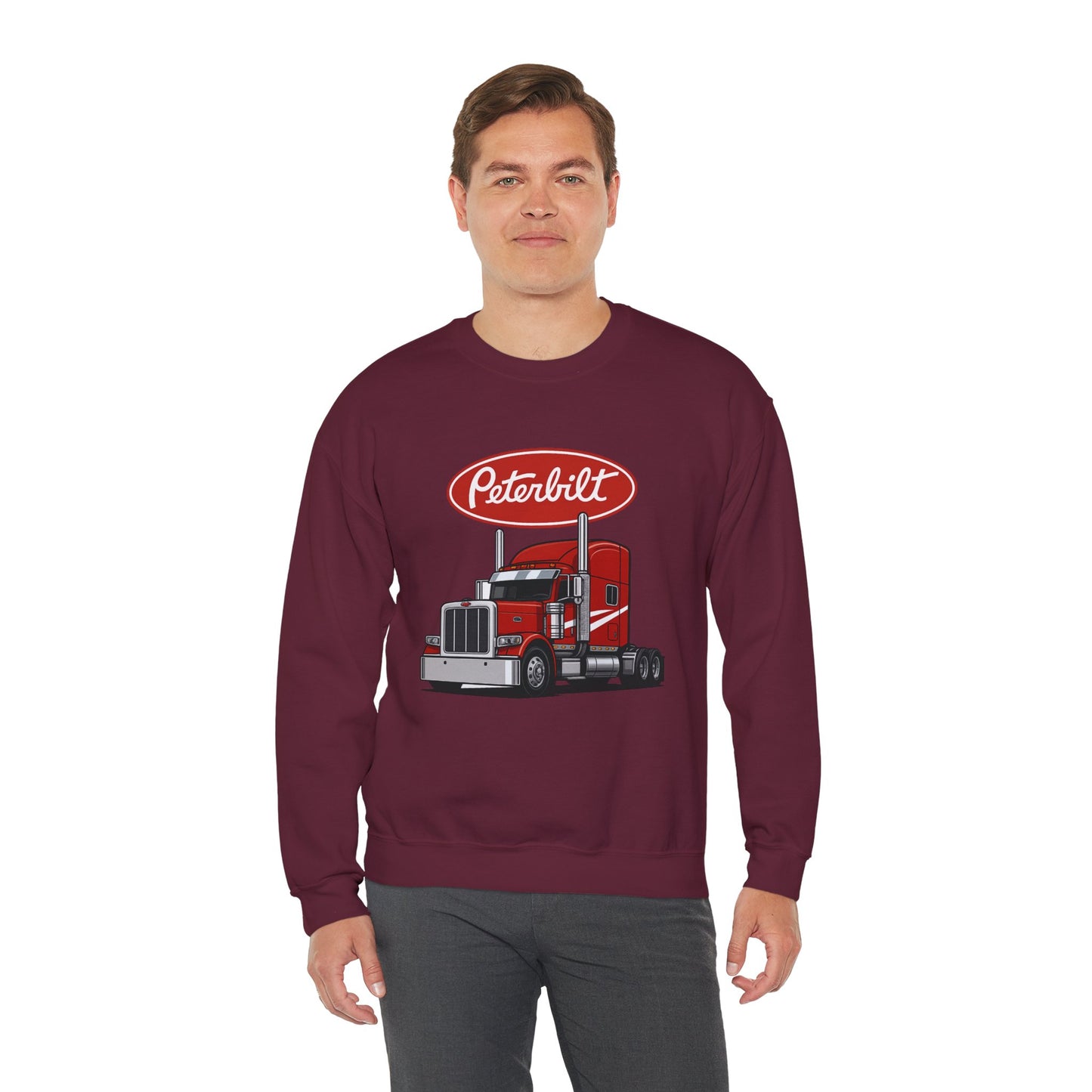 Peterbilt Red Semi Truck Crewneck Sweatshirt