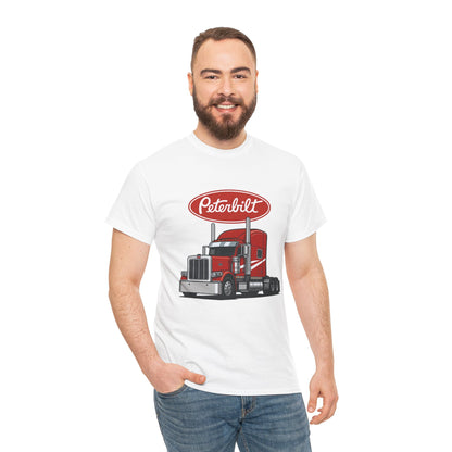 Peterbilt Red Semi Truck Graphic T-Shirt — Trucker Tee for Drivers & Fans