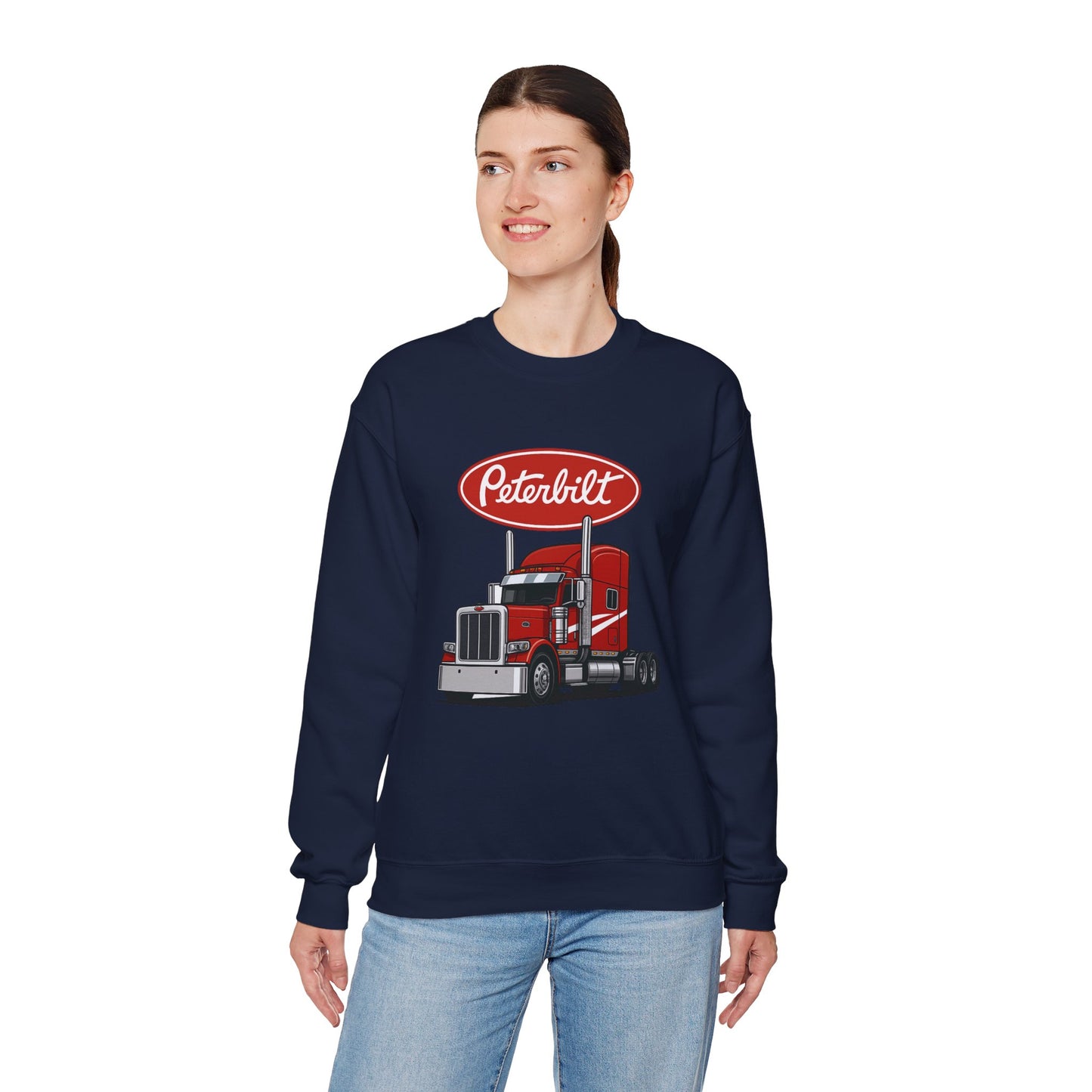 Peterbilt Red Semi Truck Crewneck Sweatshirt