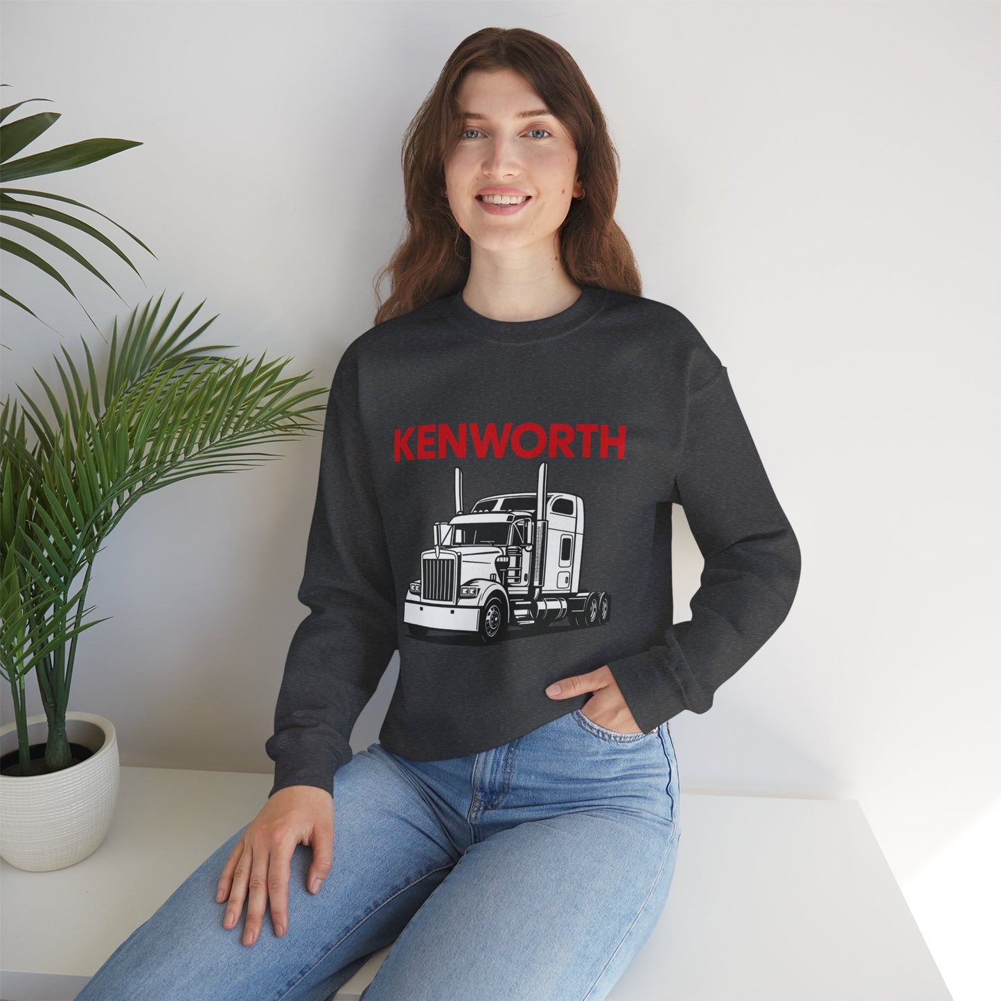 Kenworth Semi Truck Crewneck Sweatshirt — Classic Trucker Graphic
