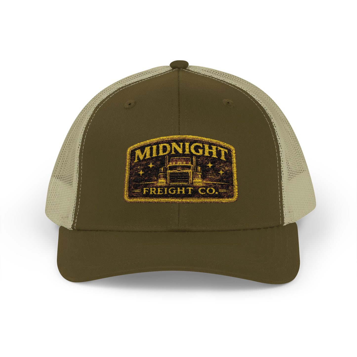 Midnight Freight Co. Trucker Cap — Vintage Patch Mesh Snapback Hat