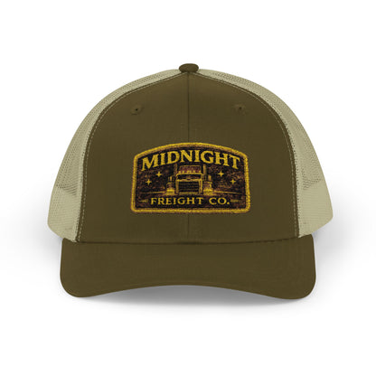 Midnight Freight Co. Trucker Cap — Vintage Patch Mesh Snapback Hat