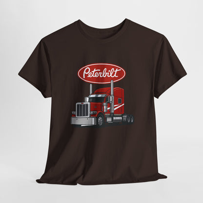 Peterbilt Red Semi Truck Graphic T-Shirt — Trucker Tee for Drivers & Fans