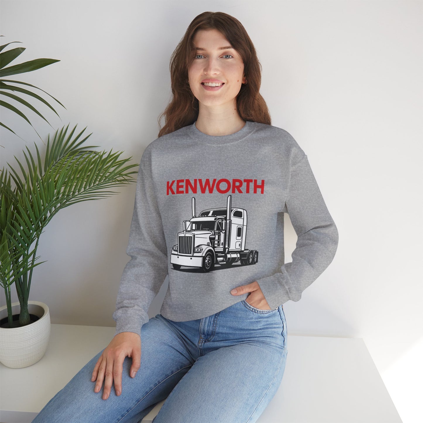 Kenworth Semi Truck Crewneck Sweatshirt — Classic Trucker Graphic