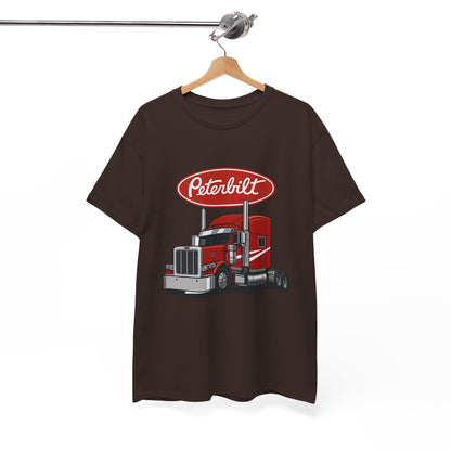 Peterbilt Red Semi Truck Graphic T-Shirt — Trucker Tee for Drivers & Fans