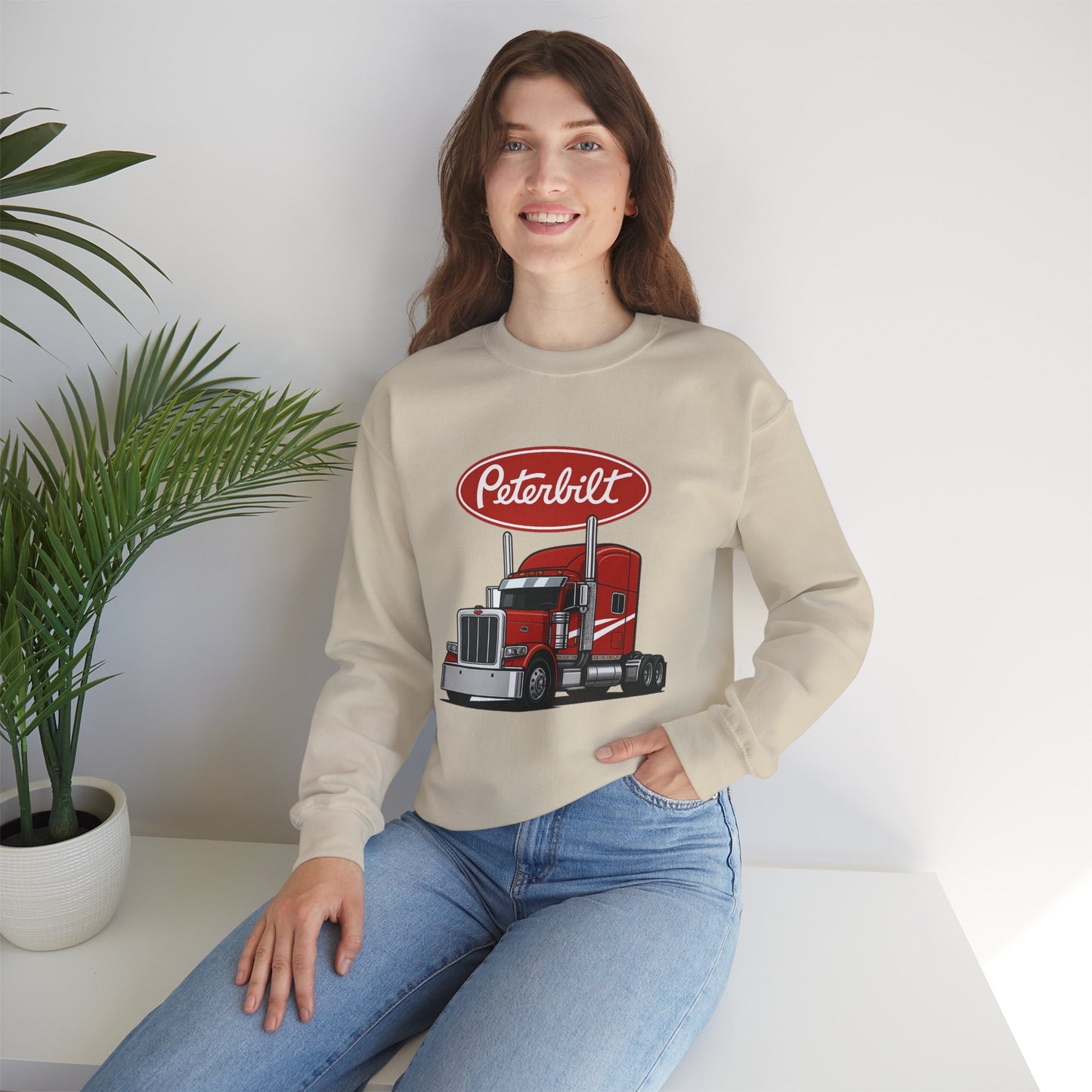 Peterbilt Red Semi Truck Crewneck Sweatshirt
