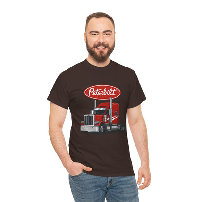 Peterbilt Red Semi Truck Graphic T-Shirt — Trucker Tee for Drivers & Fans