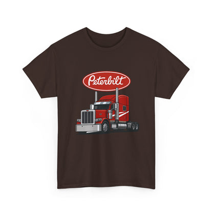 Peterbilt Red Semi Truck Graphic T-Shirt — Trucker Tee for Drivers & Fans