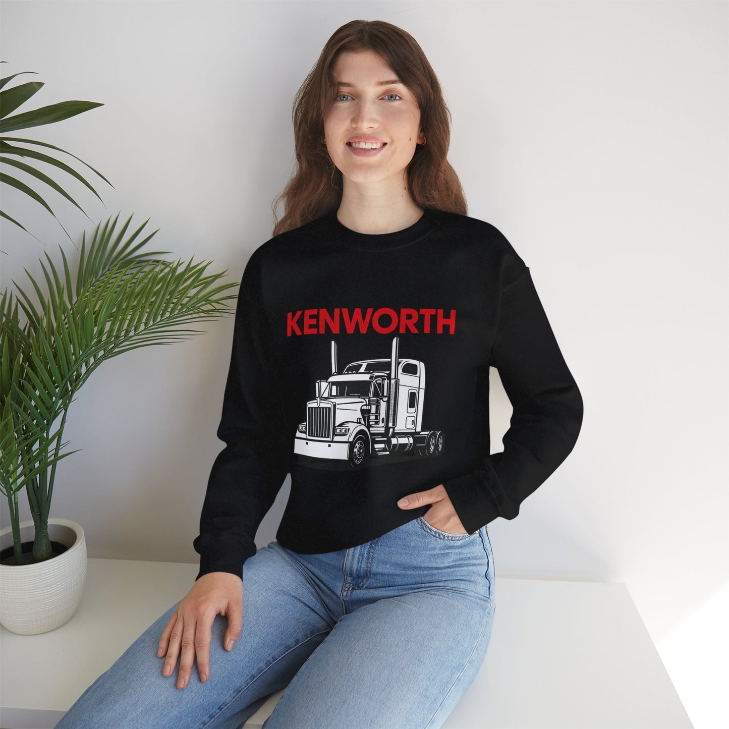Kenworth Semi Truck Crewneck Sweatshirt — Classic Trucker Graphic