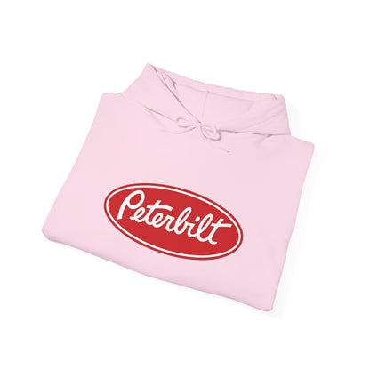 Peterbilt Logo Truck Hoodie — Red Semi-Truck Graphic Hooded Sweatshirt