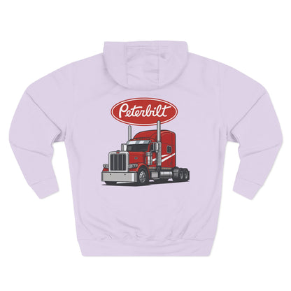 Peterbilt Red Truck Hoodie - Logo Fleece Pullover for Truckers & Fans