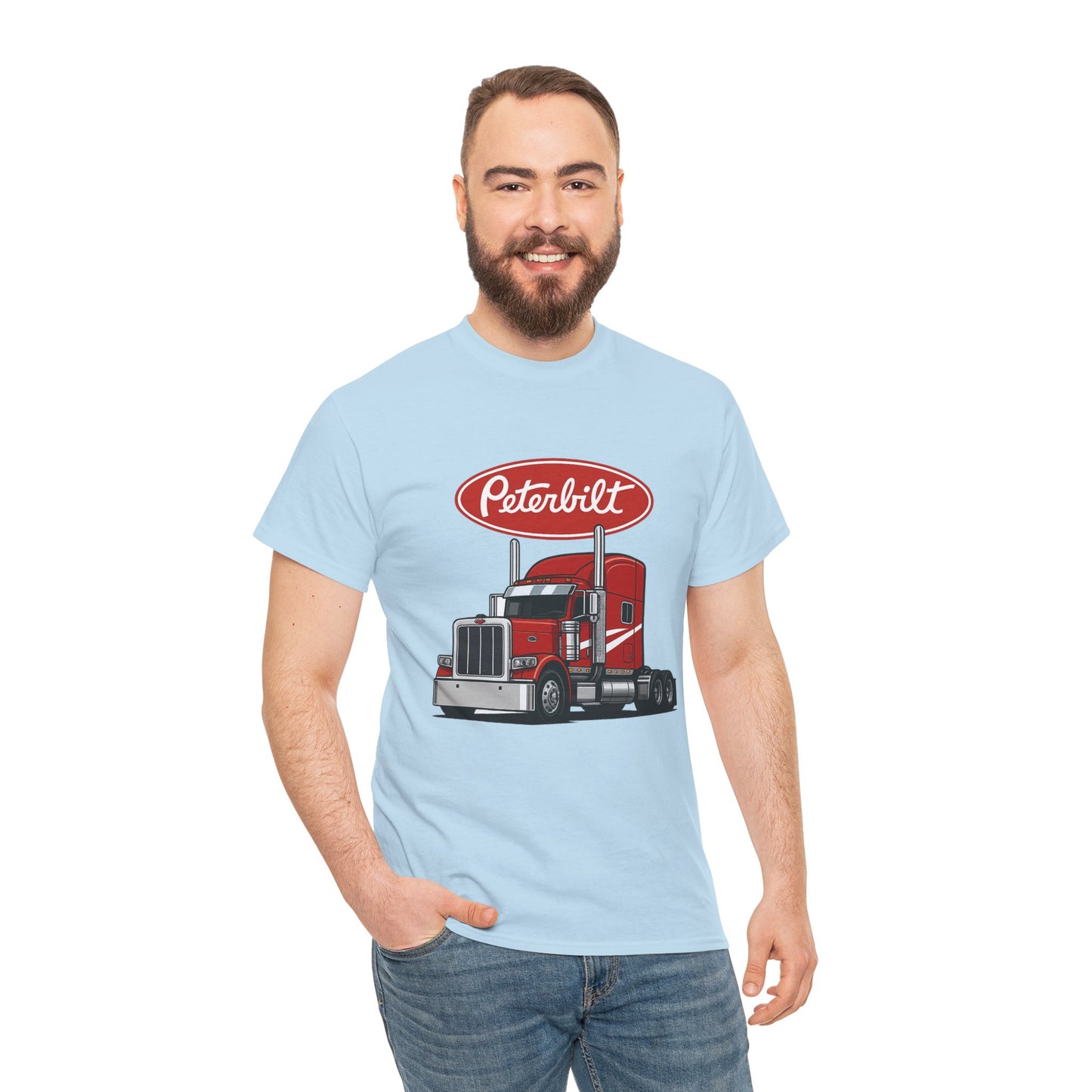 Peterbilt Red Semi Truck Graphic T-Shirt — Trucker Tee for Drivers & Fans