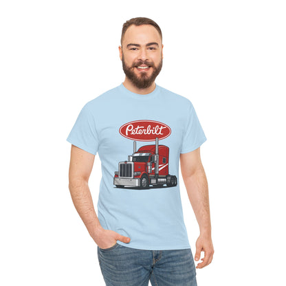 Peterbilt Red Semi Truck Graphic T-Shirt — Trucker Tee for Drivers & Fans