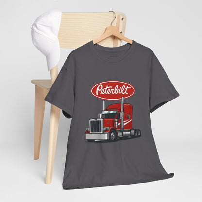 Peterbilt Red Semi Truck Graphic T-Shirt — Trucker Tee for Drivers & Fans