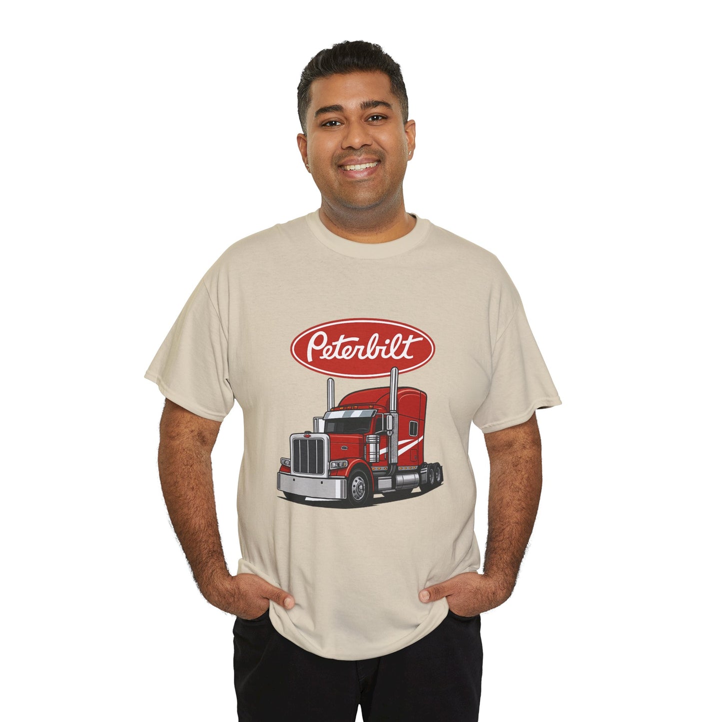 Peterbilt Red Semi Truck Graphic T-Shirt — Trucker Tee for Drivers & Fans