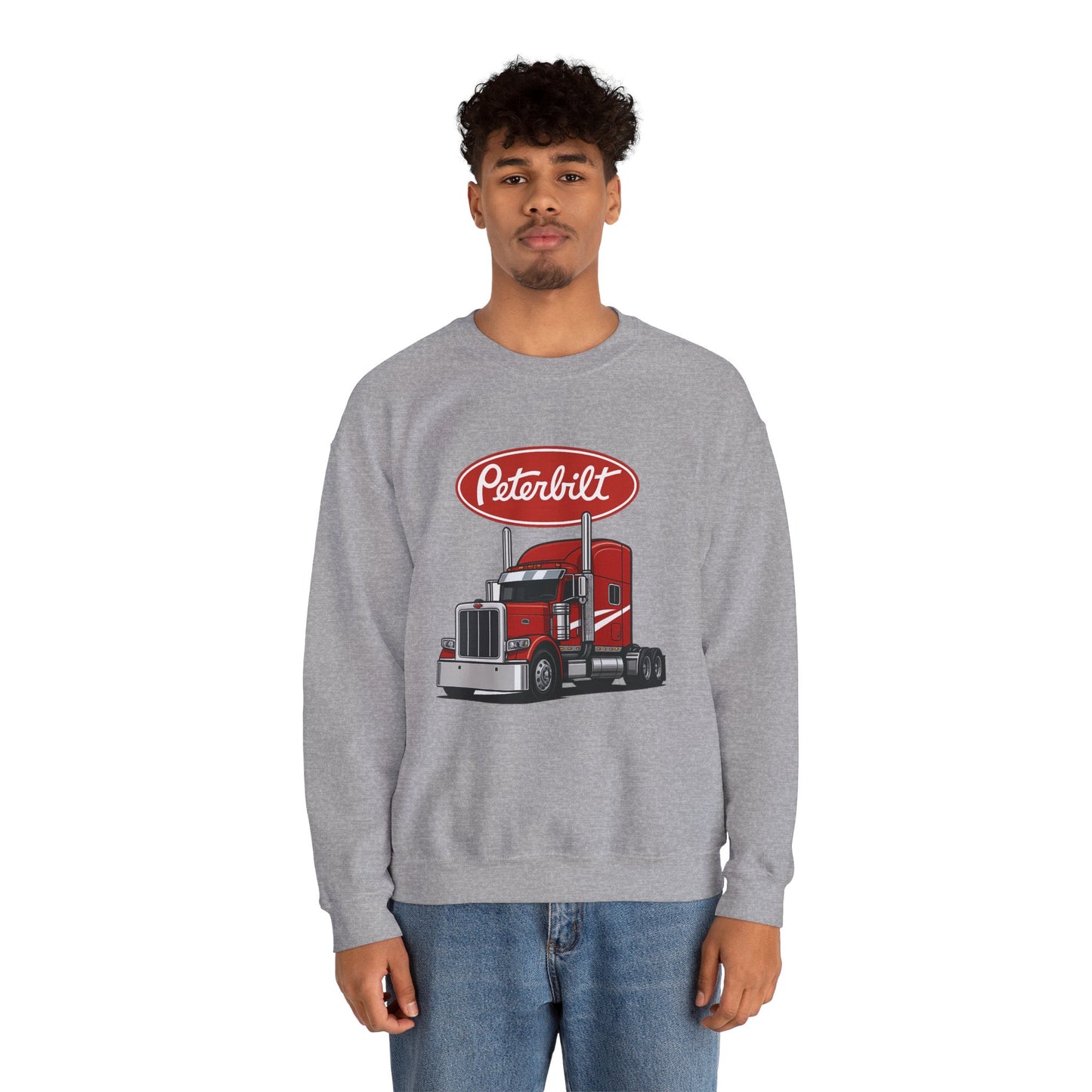 Peterbilt Red Semi Truck Crewneck Sweatshirt