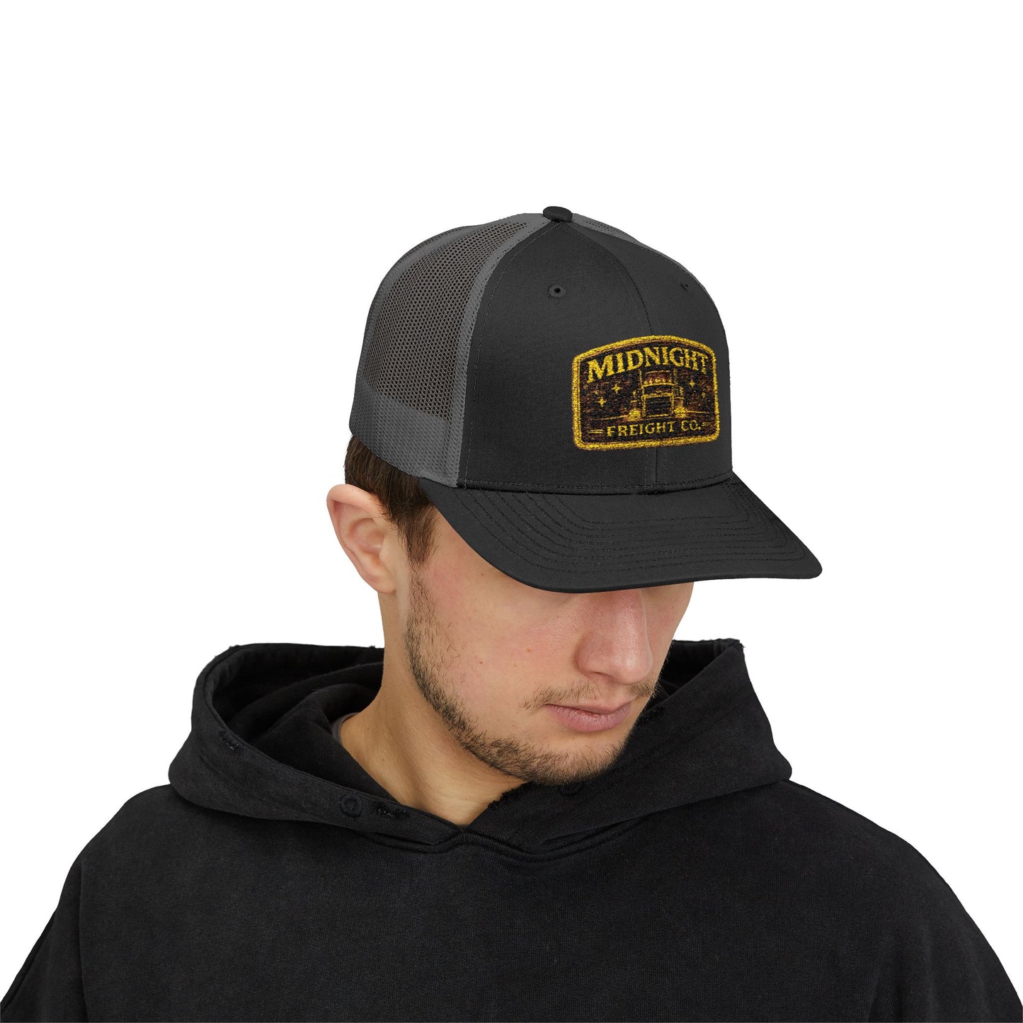 Midnight Freight Co. Trucker Cap — Vintage Patch Mesh Snapback Hat