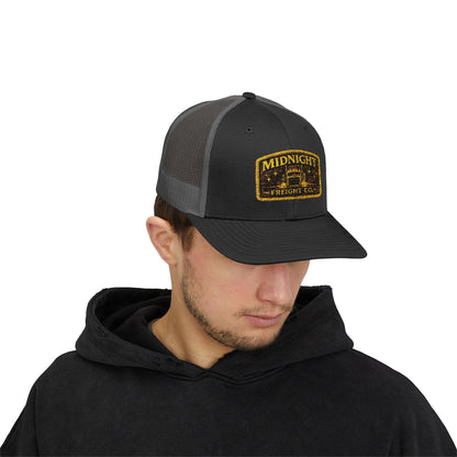 Midnight Freight Co. Trucker Cap — Vintage Patch Mesh Snapback Hat