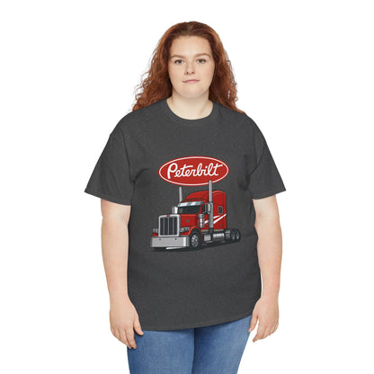 Peterbilt Red Semi Truck Graphic T-Shirt — Trucker Tee for Drivers & Fans
