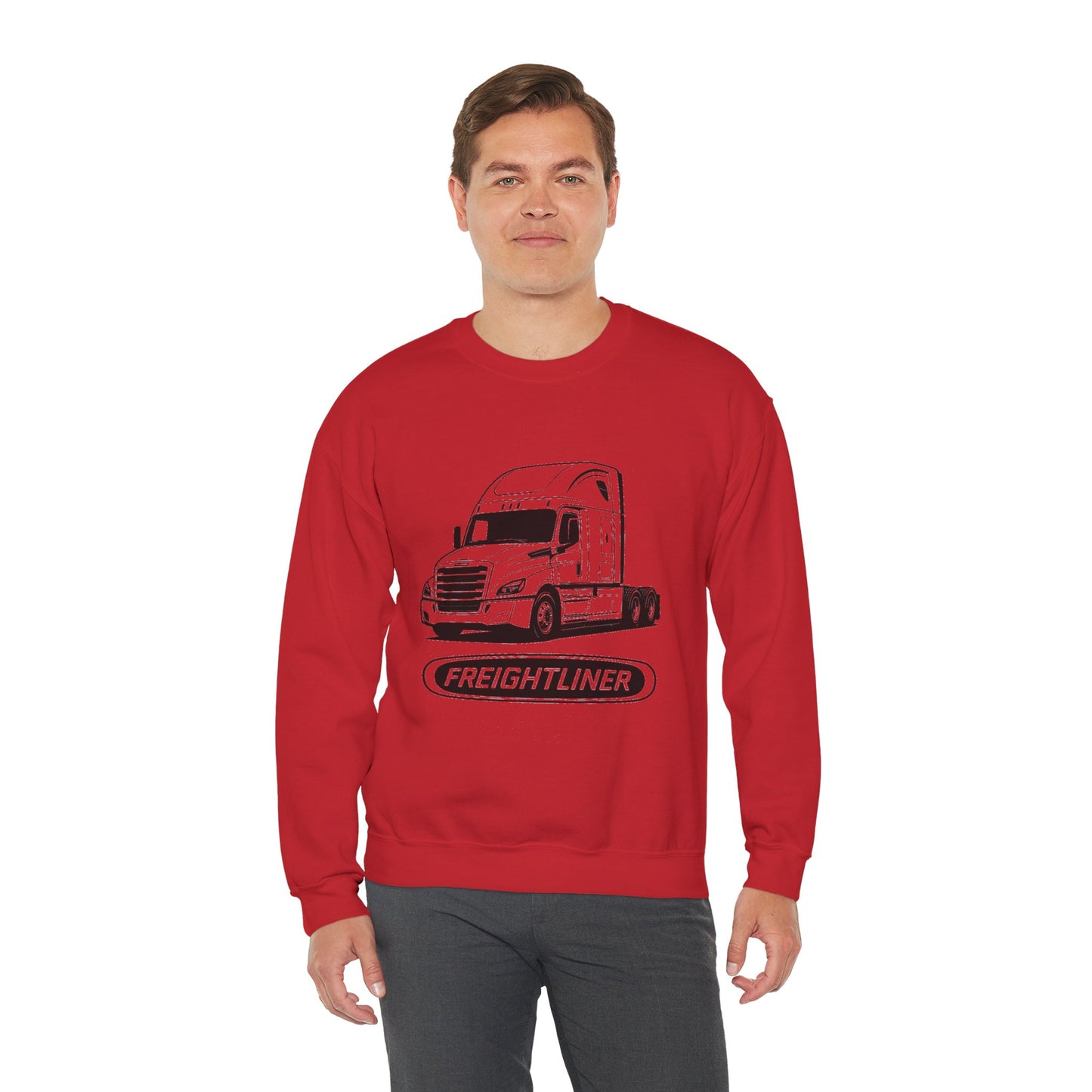 Freightliner Semi Truck Crewneck Sweatshirt — Logo Truck Driver Gift