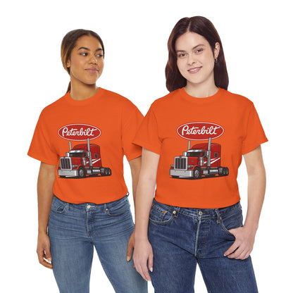 Peterbilt Red Semi Truck Graphic T-Shirt — Trucker Tee for Drivers & Fans