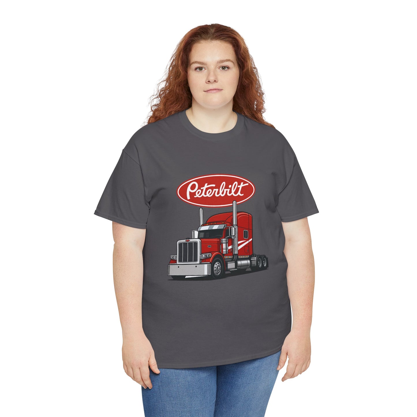 Peterbilt Red Semi Truck Graphic T-Shirt — Trucker Tee for Drivers & Fans
