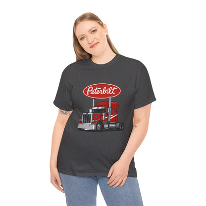 Peterbilt Red Semi Truck Graphic T-Shirt — Trucker Tee for Drivers & Fans