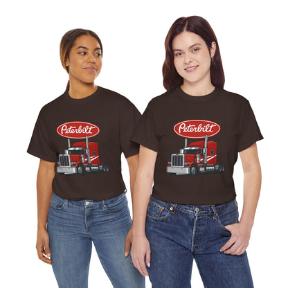 Peterbilt Red Semi Truck Graphic T-Shirt — Trucker Tee for Drivers & Fans