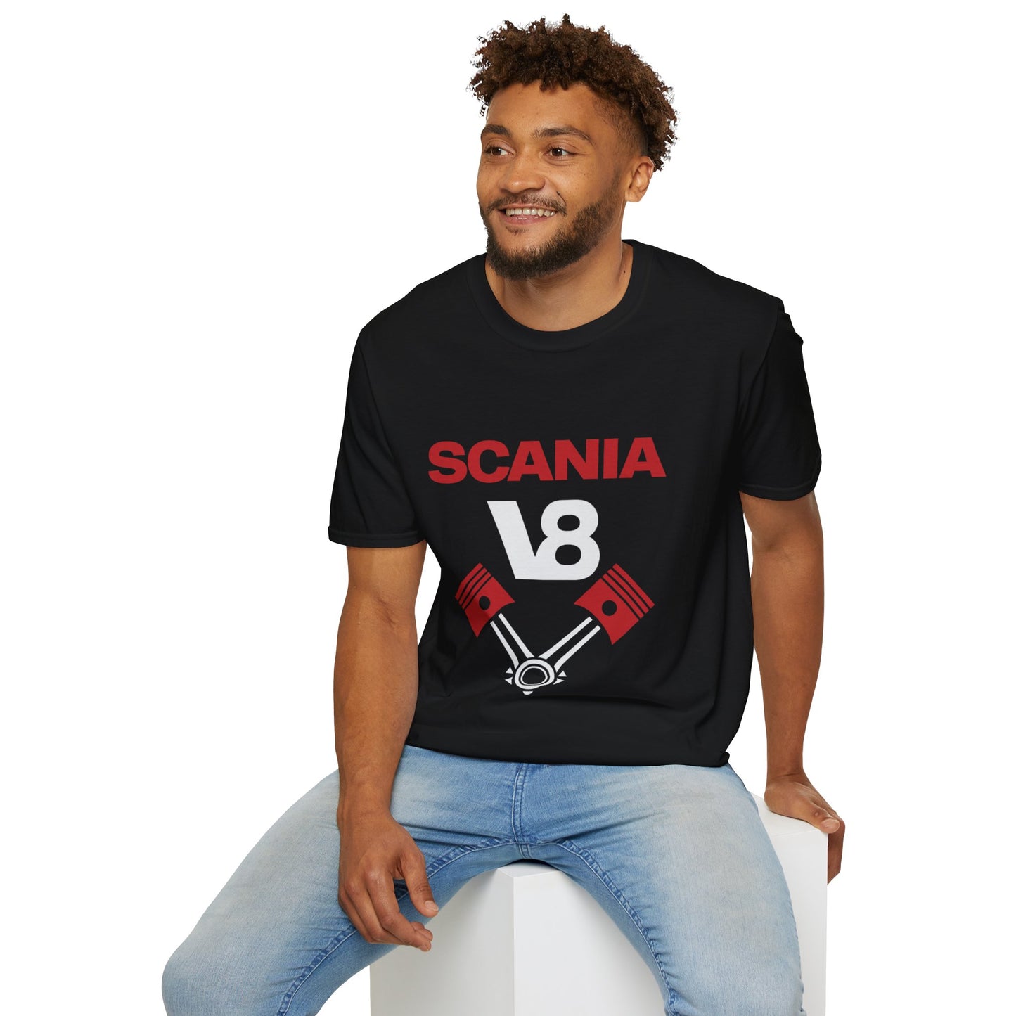 Scania V8 Engine T-Shirt — Trucker Vintage Motor Piston Tee