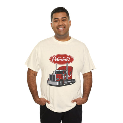 Peterbilt Red Semi Truck Graphic T-Shirt — Trucker Tee for Drivers & Fans