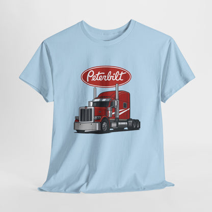 Peterbilt Red Semi Truck Graphic T-Shirt — Trucker Tee for Drivers & Fans