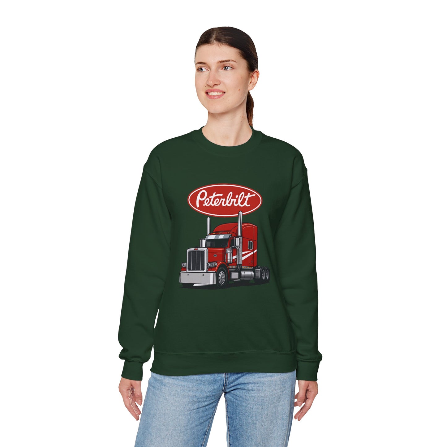 Peterbilt Red Semi Truck Crewneck Sweatshirt