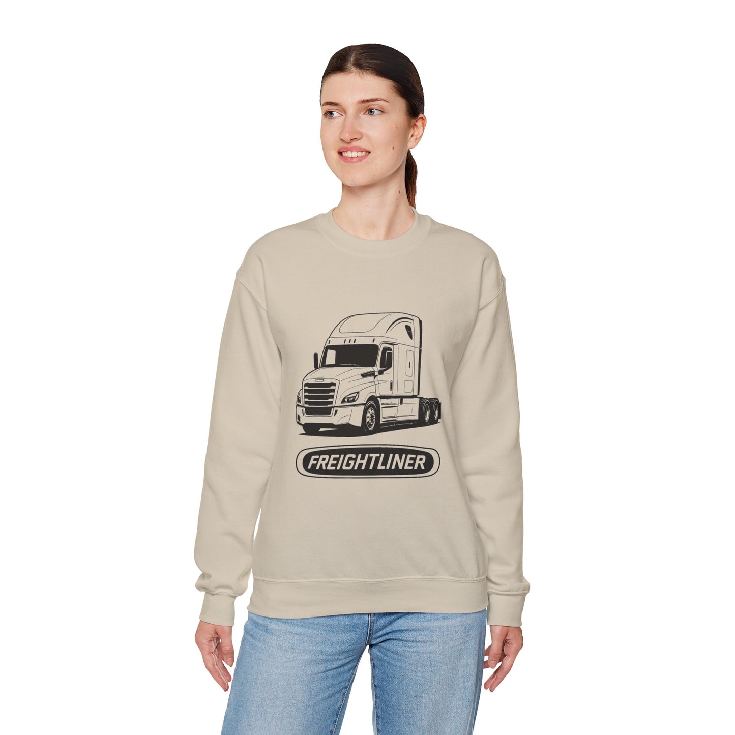 Freightliner Semi Truck Crewneck Sweatshirt — Logo Truck Driver Gift