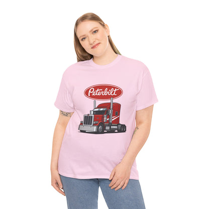 Peterbilt Red Semi Truck Graphic T-Shirt — Trucker Tee for Drivers & Fans