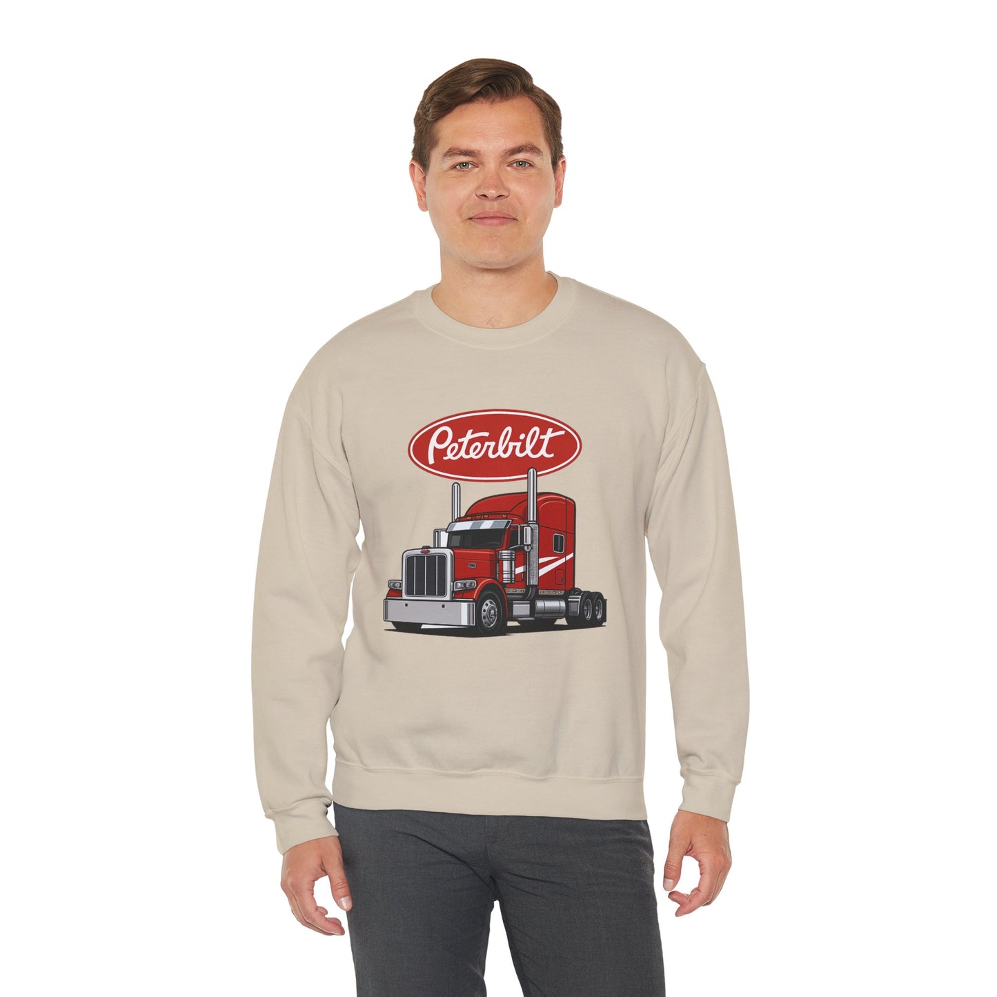 Peterbilt Red Semi Truck Crewneck Sweatshirt
