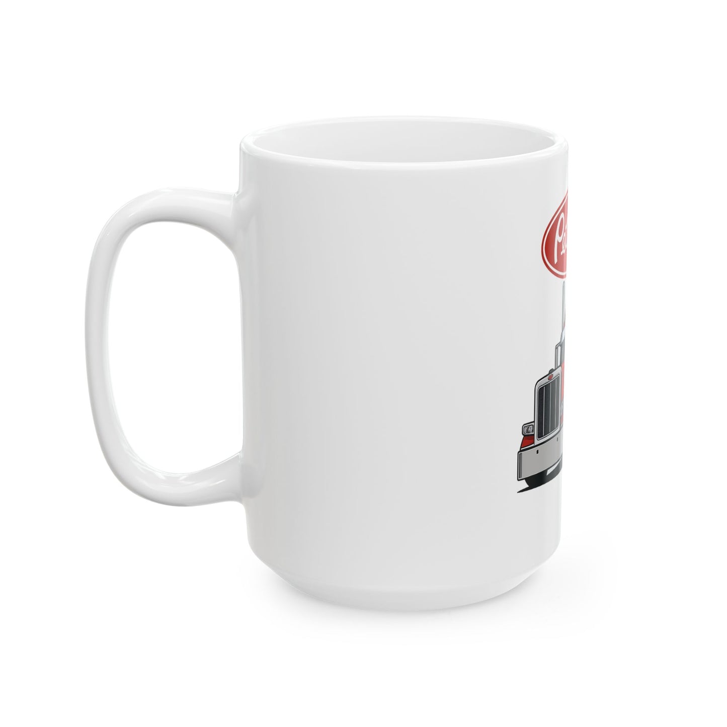 Peterbilt Red Semi Truck Ceramic Mug — 11oz & 15oz Coffee Cup