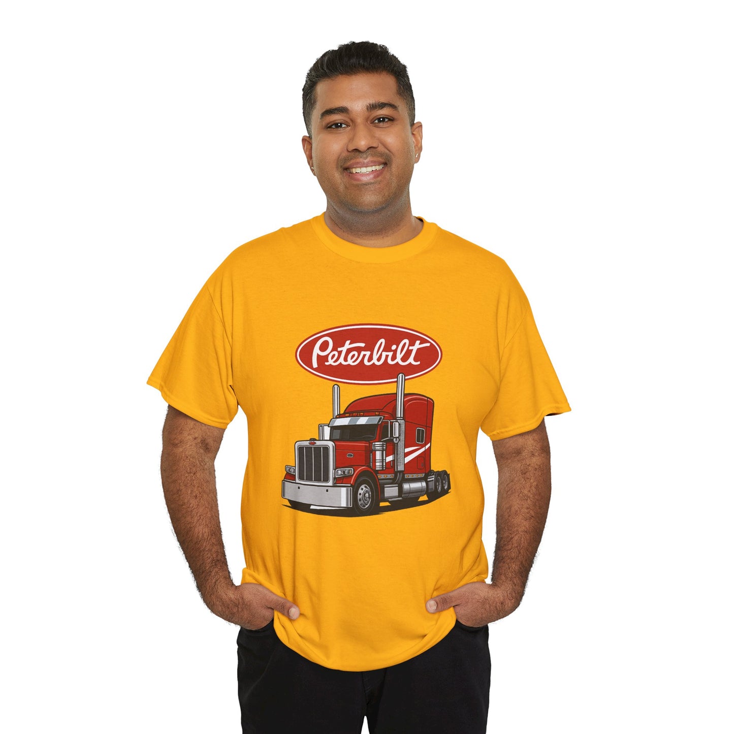 Peterbilt Red Semi Truck Graphic T-Shirt — Trucker Tee for Drivers & Fans
