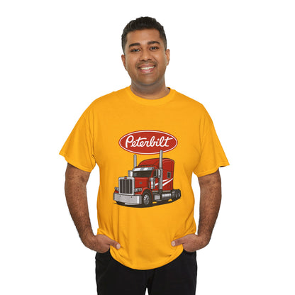 Peterbilt Red Semi Truck Graphic T-Shirt — Trucker Tee for Drivers & Fans