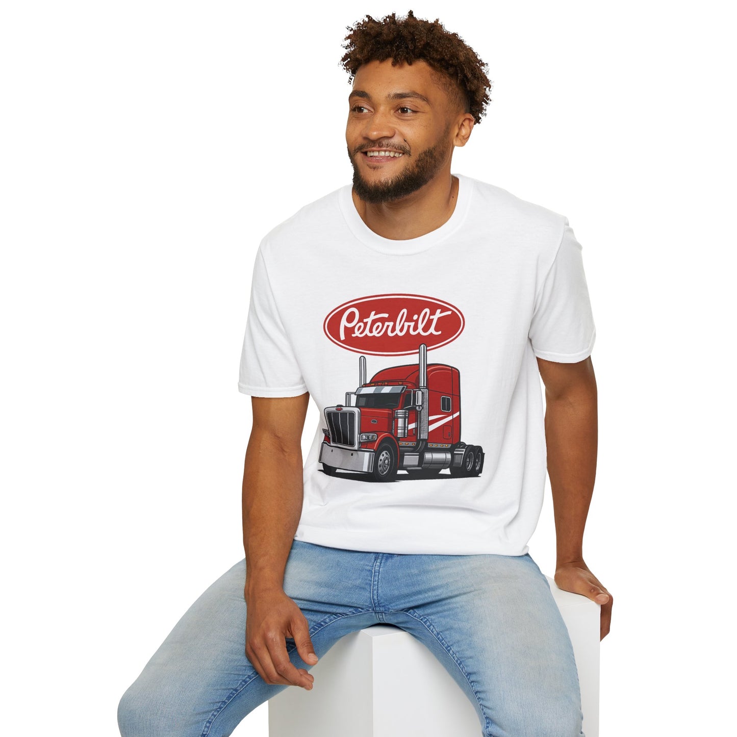 Peterbilt Red Semi Truck T-Shirt — Classic Logo Trucker Tee