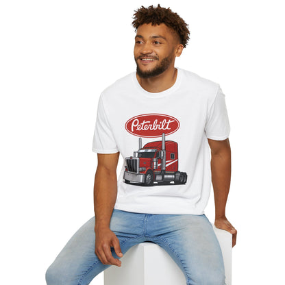 Peterbilt Red Semi Truck T-Shirt — Classic Logo Trucker Tee