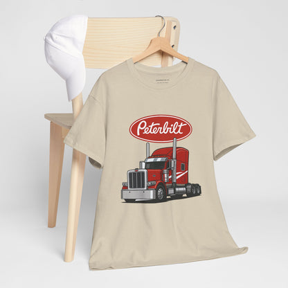 Peterbilt Red Semi Truck Graphic T-Shirt — Trucker Tee for Drivers & Fans