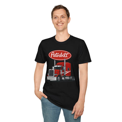 Peterbilt Red Semi Truck T-Shirt — Classic Logo Trucker Tee
