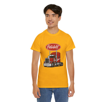 Peterbilt Red Semi Truck Graphic T-Shirt — Trucker Tee for Drivers & Fans