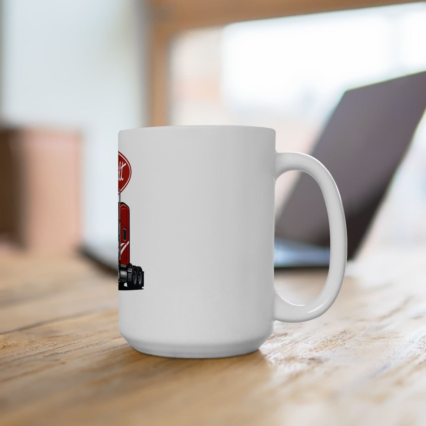Peterbilt Red Semi Truck Ceramic Mug — 11oz & 15oz Coffee Cup