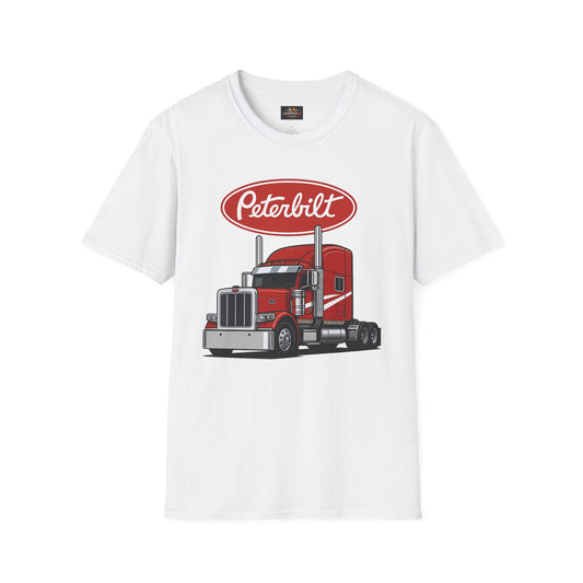 Peterbilt Red Semi Truck T-Shirt — Classic Logo Trucker Tee