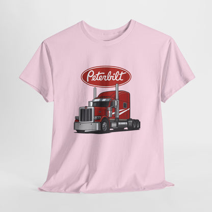 Peterbilt Red Semi Truck Graphic T-Shirt — Trucker Tee for Drivers & Fans