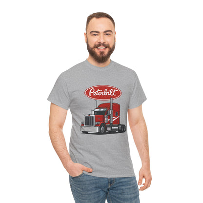 Peterbilt Red Semi Truck Graphic T-Shirt — Trucker Tee for Drivers & Fans